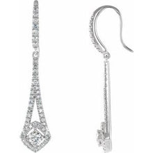 Charger l&#39;image dans la galerie, Boucles d&#39;oreilles chandelier en diamant blanc 14K 3/4 CTW
