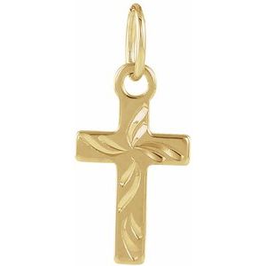 14K Yellow 10x6 mm Youth Cross Pendant