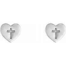 Load image into Gallery viewer, Heart &amp; Cross Earrings

