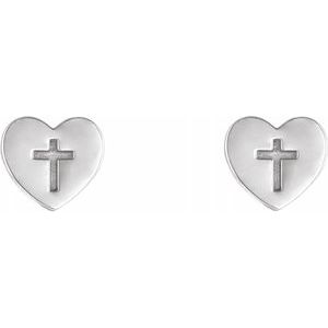 Heart & Cross Earrings