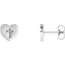 Load image into Gallery viewer, Sterling Silver Heart &amp; Cross Earrings
