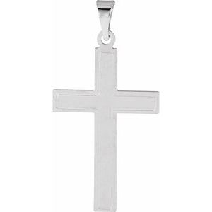 14K White Cross Pendant