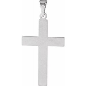 14K White Cross Pendant