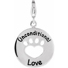 Charger l&#39;image dans la galerie, Sterling Silver Heart U Back‚Ñ¢ Unconditional Love Paw Charm
