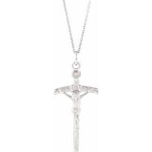 Load image into Gallery viewer, Sterling Silver 23x14 mm Crucifix 18&quot; Necklace
