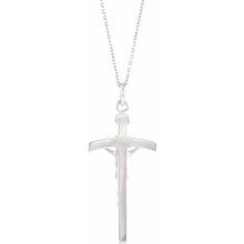 Load image into Gallery viewer, Sterling Silver 23x14 mm Crucifix 18&quot; Necklace
