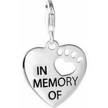 Charger l&#39;image dans la galerie, Sterling Silver Heart U Back‚Ñ¢ In Memory Of Paw Charm
