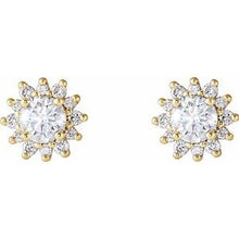 Load image into Gallery viewer, 14K Yellow 1/2 CTW Diamond Halo-Style Earrings
