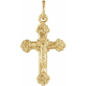 14K Yellow 14x9 mm Children's Crucifix Pendant