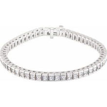 Charger l&#39;image dans la galerie, Bracelet en or blanc 18 carats 9 1/3 CTW Diamond Line 7,25 &quot;
