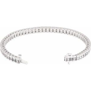 18K White 9 1/3 CTW Diamond Line 7.25" Bracelet