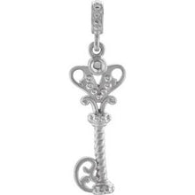 Load image into Gallery viewer, Sterling Silver Vintage-Style Key Pendant
