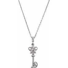 Load image into Gallery viewer, Sterling Silver Vintage-Style Key 18&quot; Necklace
