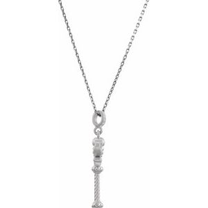 Sterling Silver Vintage-Style Key 18" Necklace