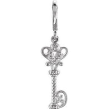 Load image into Gallery viewer, Sterling Silver Vintage-Style Key Charm
