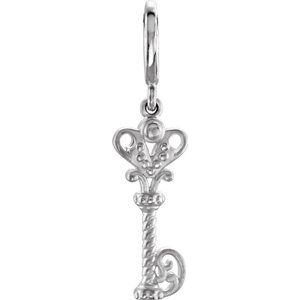 Sterling Silver Vintage-Style Key Charm