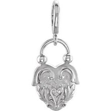 Load image into Gallery viewer, Sterling Silver Vintage-Style Heart Design Charm
