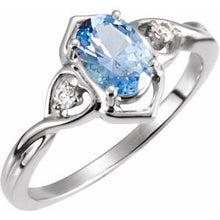 Load image into Gallery viewer, Continuum Sterling Silver 7x5 mm Oval Accented Ring Mounting
