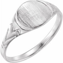 Load image into Gallery viewer, Sterling Silver 6 mm Round Youth Signet Ring
