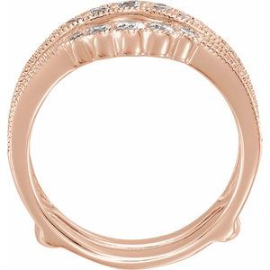 14K Rose 1 CTW Diamond Ring Guard