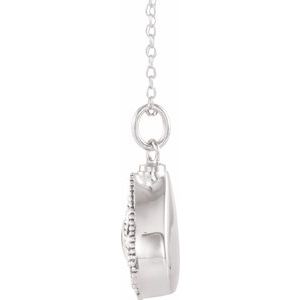 Sterling Silver 6x4 mm Pear November Ash Holder Birthstone 18" Necklace