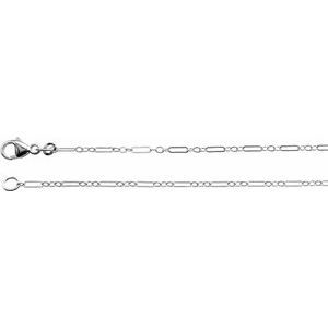 Sterling Silver 1.6 mm Knurled Figaro 24