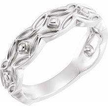 Charger l'image dans la galerie, Sterling Silver Scalloped Geometric Ring
