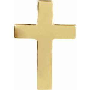 14K Yellow 11x8 mm Cross Lapel Pin