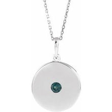 Charger l&#39;image dans la galerie, Sterling Silver Chatham¬Æ Lab-Created Alexandrite Disc 16-18&quot; Necklace
