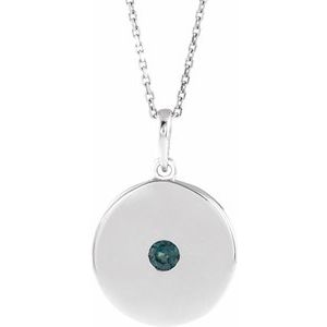 Sterling Silver Chatham¬Æ Lab-Created Alexandrite Disc 16-18