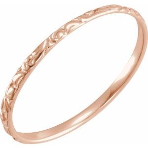 14K Rose Etched Ring