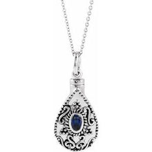Charger l&#39;image dans la galerie, Sterling Silver 6x4 mm Pear September Ash Holder Birthstone 18&quot; Necklace
