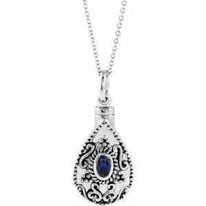 Sterling Silver 6x4 mm Pear September Ash Holder Birthstone 18
