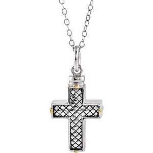 Sterling Silver Cross Ash Holder 18" Necklace