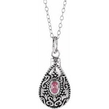 Charger l&#39;image dans la galerie, Sterling Silver 6x4 mm Pear October Ash Holder Birthstone 18&quot; Necklace
