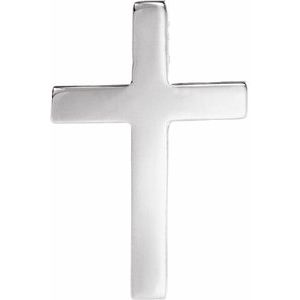 14K White 11x8 mm Cross Lapel Pin