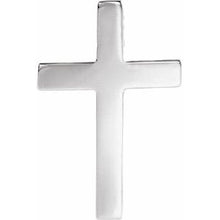 Load image into Gallery viewer, 14K White 9x7 mm Cross Lapel Pin
