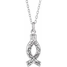 Charger l&#39;image dans la galerie, Sterling Silver Ichthus Fish Symbol Ash Holder 18&quot; Necklace
