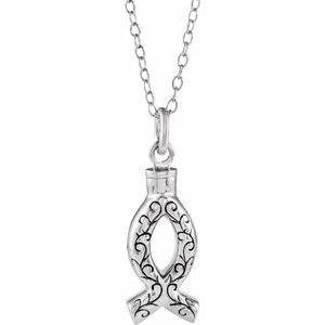 Sterling Silver Ichthus Fish Symbol Ash Holder 18