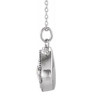 Sterling Silver 6x4 mm Pear October Ash Holder Birthstone 18" Necklace