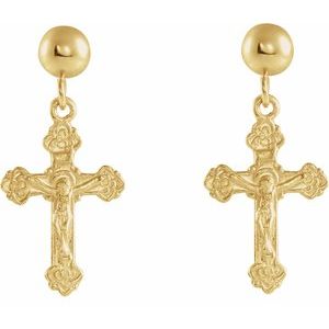 Crucifix & Ball Earrings