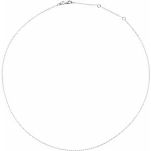 Sterling Silver 1.3 mm Adjustable Rolo 16-18" Chain