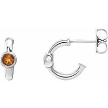 Load image into Gallery viewer, Sterling Silver Citrine Hoop Earrings
