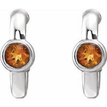 Load image into Gallery viewer, Bezel-Set Hoop Earrings
