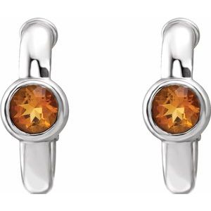 Bezel-Set Hoop Earrings