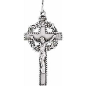 Sterling Silver 41x21.4 mm Crucifix Pendant