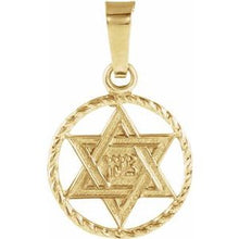 Load image into Gallery viewer, 14K Yellow 14x11 mm Star of David Pendant
