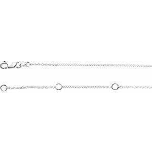 Sterling Silver 1.3 mm Adjustable Rolo 16-18" Chain
