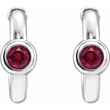 Load image into Gallery viewer, Bezel-Set Hoop Earrings
