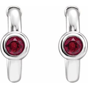 Bezel-Set Hoop Earrings